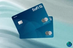 Two blue SoFi Everyday Cash Rewards Mastercard® cards on a light gradient background, symbolizing SoFi’s cash-back credit card for everyday spending.