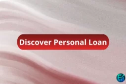 Red gradient banner displaying the text “Discover Personal Loan” centered, representing Discover’s fixed-rate personal loan options with no fees and flexible terms.