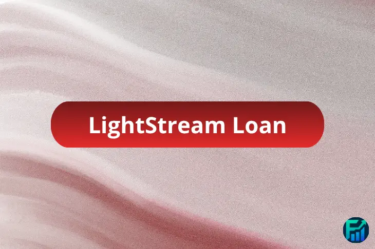 Red gradient banner with the text “LightStream Loan” centered, representing LightStream’s low-rate personal loan options with no fees and flexible repayment terms.