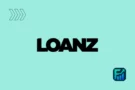 Loaz logo on turquoise background with arrows and chart icon.