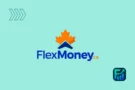 FlexMoney logo with a maple leaf on a teal background, featuring a finance icon.