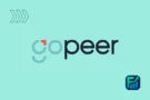 GoPeer Loan logo with light blue background and growth icon.