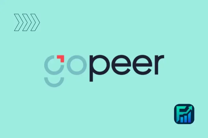 GoPeer Loan logo with light blue background and growth icon.