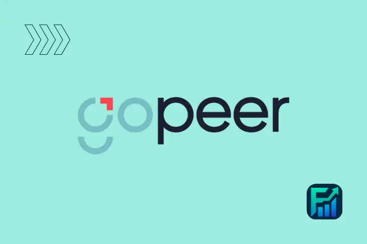 GoPeer Loan logo with light blue background and growth icon.