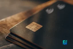 Close-up of black contactless credit cards with chip, symbolizing your credit score.