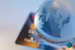 Globe on top of credit card