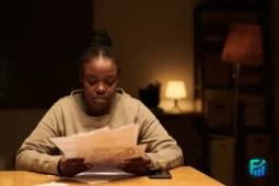 Woman reading overdue bills at a table, highlighting the need for Eviction Prevention.
