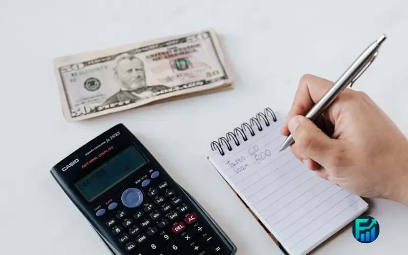 Emergency loans calculation with cash and calculator.